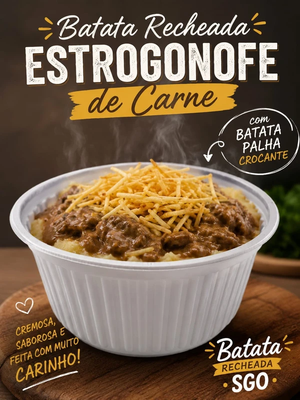 Bata Recheada Strogonoff de carne