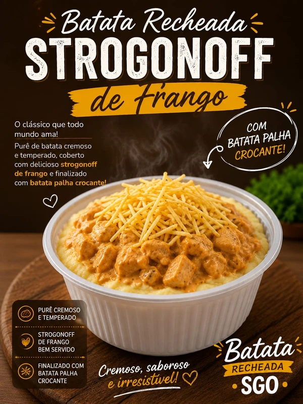 Bata Recheada Strogonoff de frango