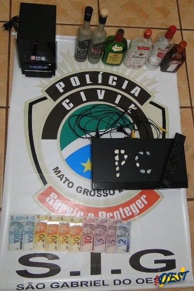 Objetos, droga e dinheiro apreendidos em operação da Policia Civil