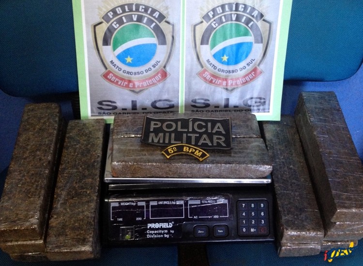 Maconha apreendida pela polícia.