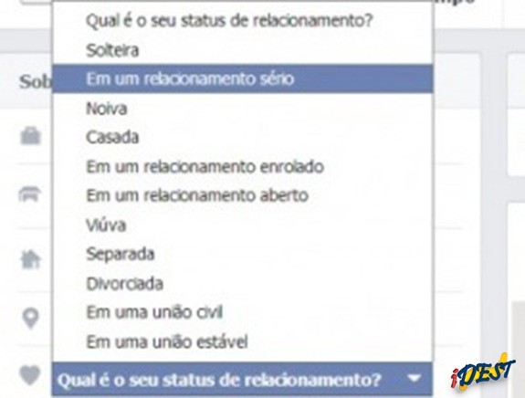 O pedido de namoro foi substituído pela pergunta ?a gente vai por no Facebook??