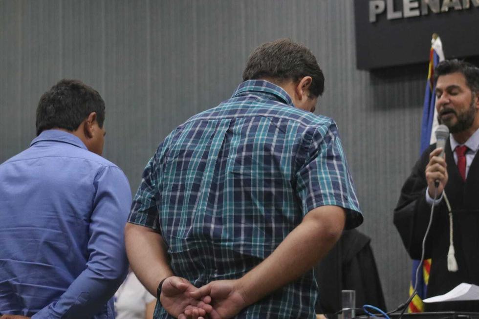 Momento que juiz leu sentença para réus.
