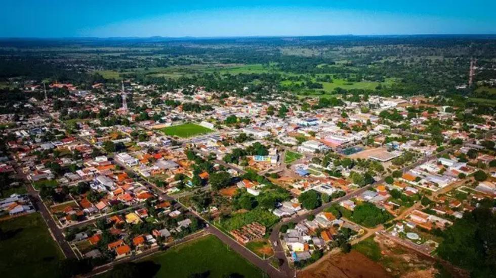 Vista aérea da cidade de Nioaque. 