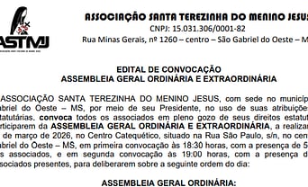 São Gabriel: Associação Santa Terezinha convoca assembleia para prestação de contas e eleição da nova diretoria