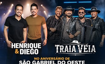 Dupla Henrique e Diego e banda Traia Véia se apresentam no aniversário de São Gabriel do Oeste
