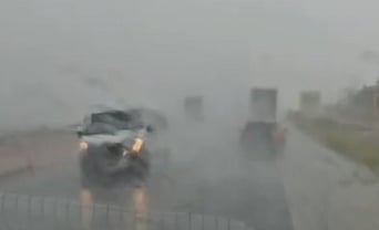 Chuva com granizo e ventos fortes atinge trecho da BR-163 entre Bandeirantes e Jaraguari
