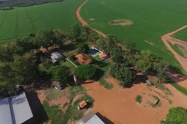Vista aérea da propriedade, avaliada em R$ 60 milhões.