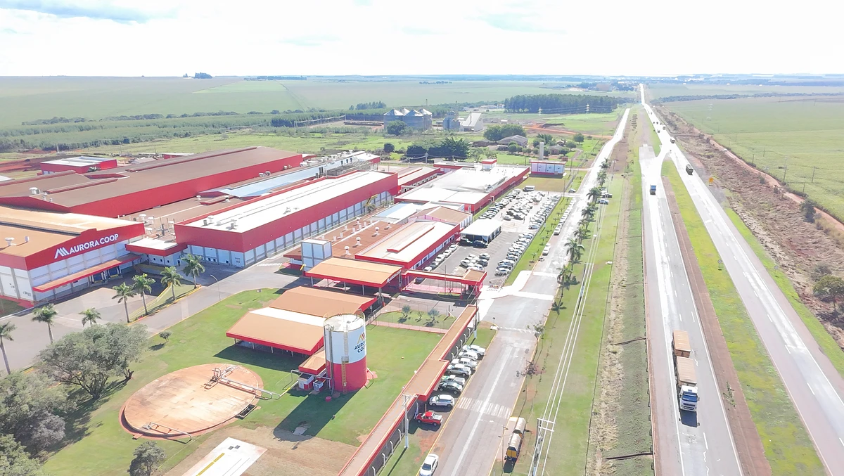 Vista da unidade da Aurora Coop em São Gabriel do Oeste. O município encerrou junho com saldo positivo de 50 empregos com carteira assinada, segundo o Novo Caged.