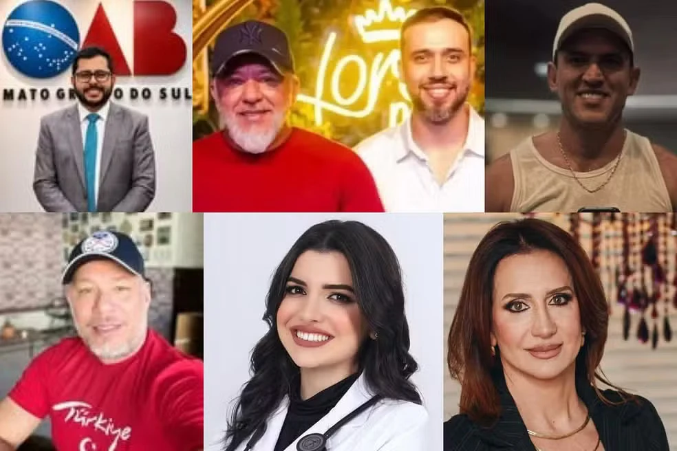 Da direita para a esquerda Gabriel Taquino de Paula , Paulo e Douglas de Melo, Eronivaldo da Silva Vasconcelos Júnior, na fileira de cima. Ed Carlo Britto Burgatt, Olívia Jafar e Rossana Paroschi Jafar na fileira de baixo. 