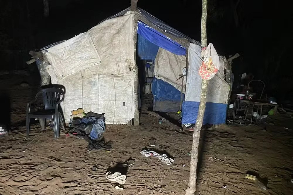 Local onde o crime aconteceu, em Aral Moreira.