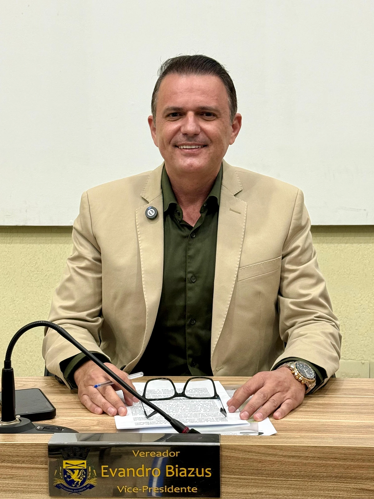 Presidente da Escola do Legislativo, vereador Evandro Biazus.
