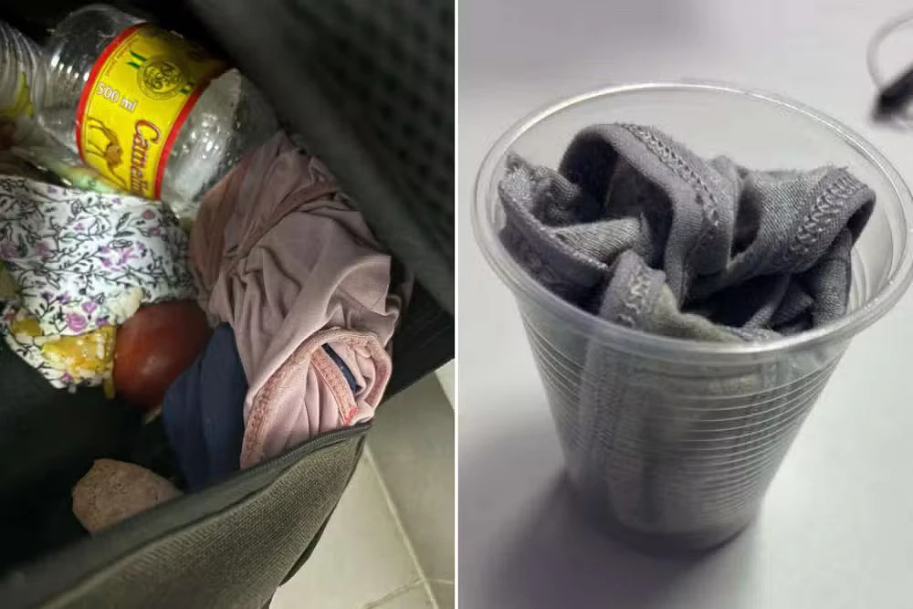 Calcinhas encontradas com suspeito.