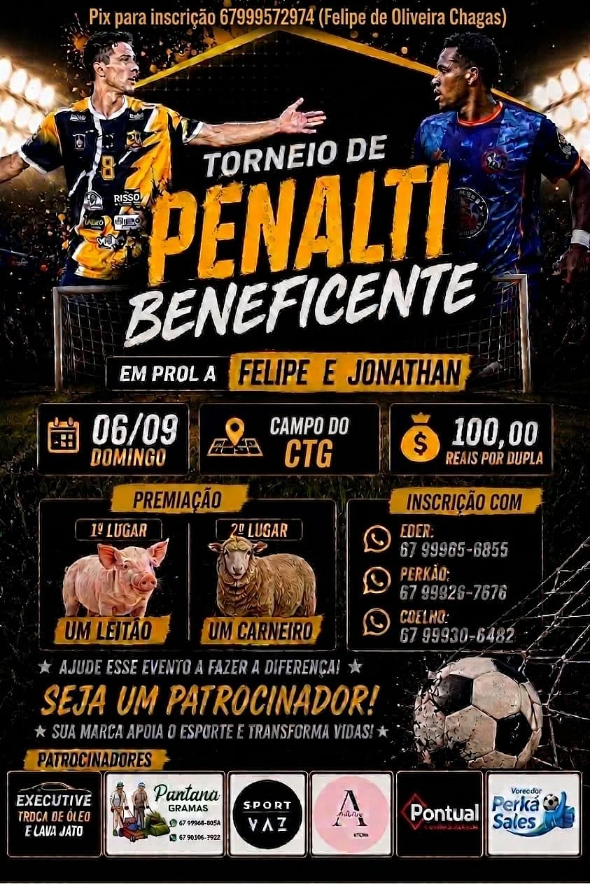 Torneio de Penalti beneficente em prol de Felipe e Jonathan